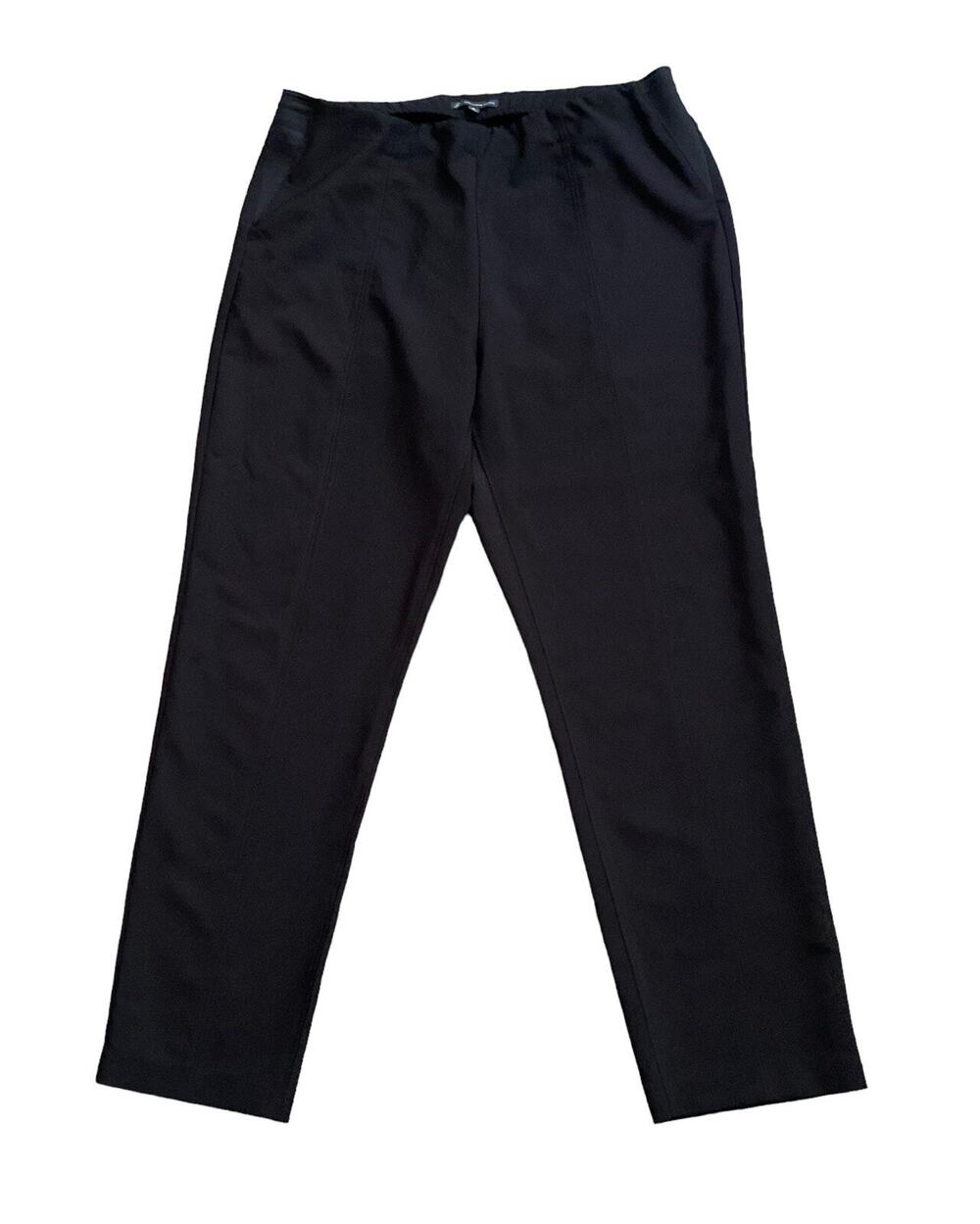 Adrianna Papell Dress Pants Womens 14 Black Pull On Career Work 27.5" Inseam